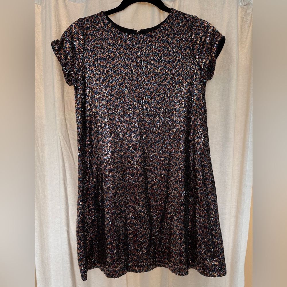 Art Class Multicolor Sequin Girls Dress